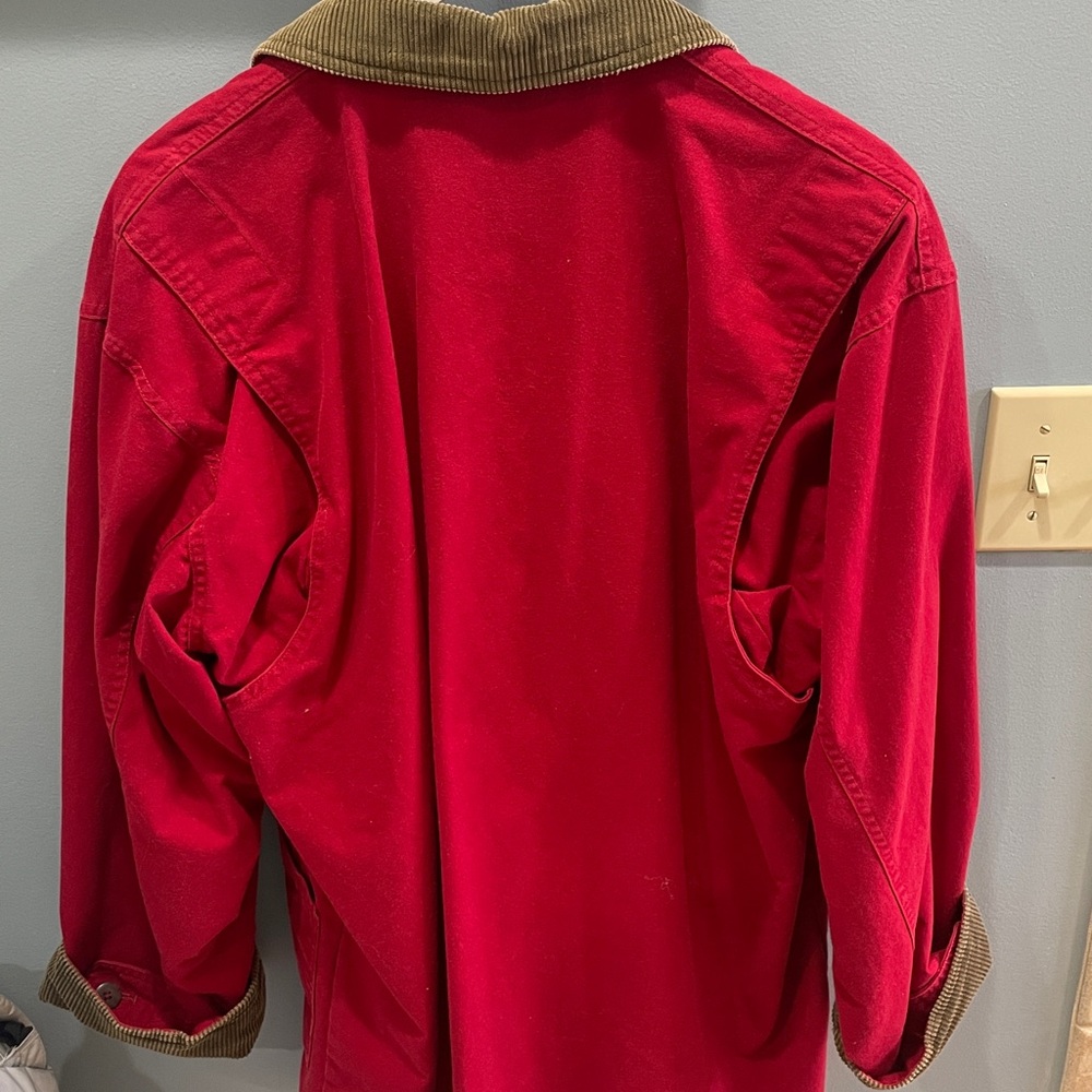 VTG red Abercrombie & Fitch Country Clothes barn chore jacket corduroy collar - Picture 6 of 6